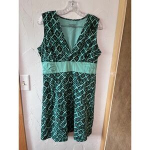 Patagonia Women's Sleeveless V Neck‎ Geometric Print A Line Dress Size L